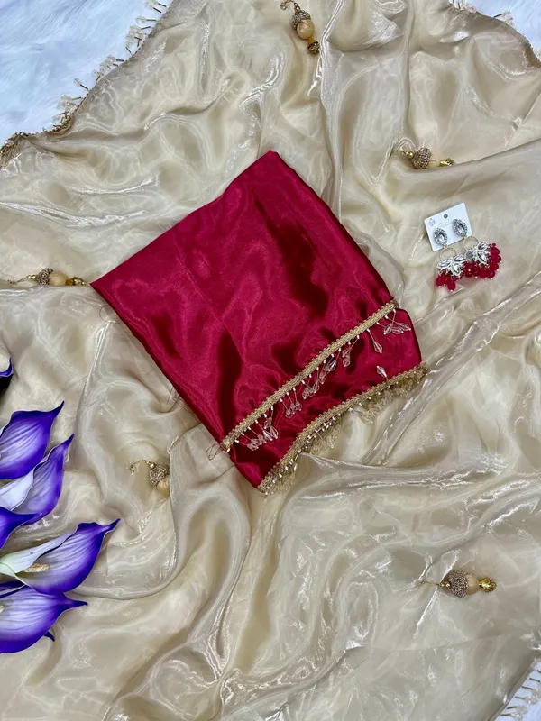 Beige_Stay_Beautiful_With_Our_New_Fandy_Sattin_Saree_With_Beautiful_Crystal_Moti_Lace_With_Beautiful_Handwork__Latkan_In_Pallu