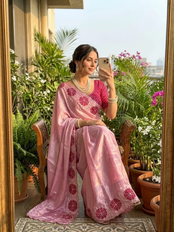 Light_Pink_Very_Soft_Nd_Elegant_Rich_Look_Chinnon_Silk_Saree