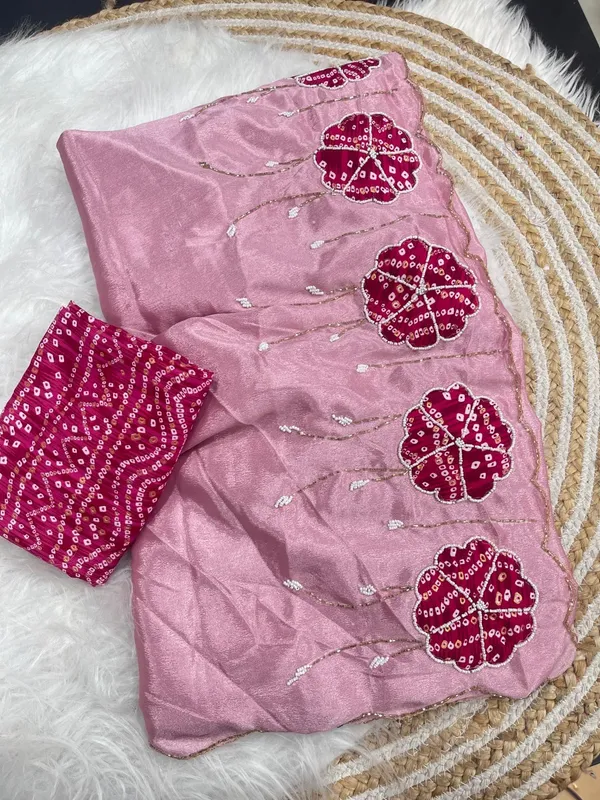 Light_Pink_Very_Soft_Nd_Elegant_Rich_Look_Chinnon_Silk_Saree