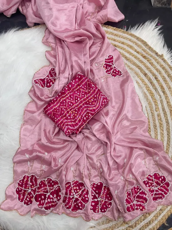 Light_Pink_Very_Soft_Nd_Elegant_Rich_Look_Chinnon_Silk_Saree