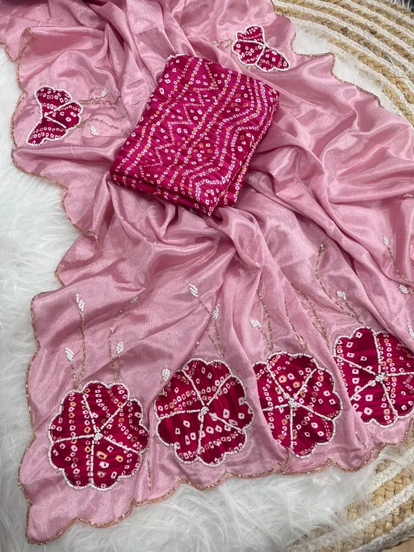 Light_Pink_Very_Soft_Nd_Elegant_Rich_Look_Chinnon_Silk_Saree