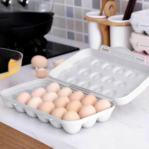 White_Plastic_Transparent_Lid_Egg_Storage_Container