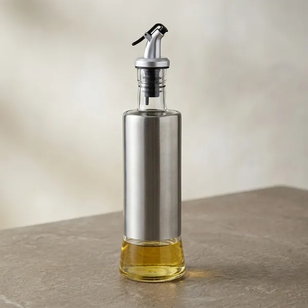 Silver_And_Transparent_Stainless_Steel_Base_Oil_Dispenser_Bottle_With_Pourer_(Pack_Of_2)