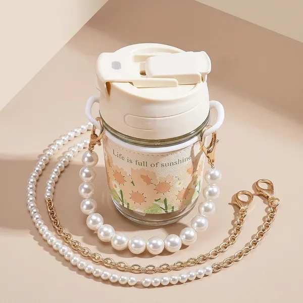 White_Clip-Lock_Floral_Print_Storage_Jar_With_Lid_And_Grey_Velvet_Lid_Jewelry_Organizer_Box_(Pack_Of_2)