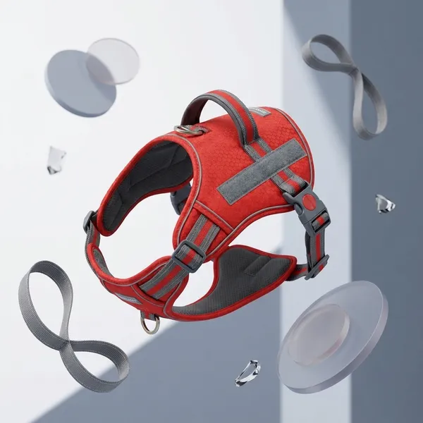 Premium_Red_Reflective_Dog_Harness_for_Walking_and_Running