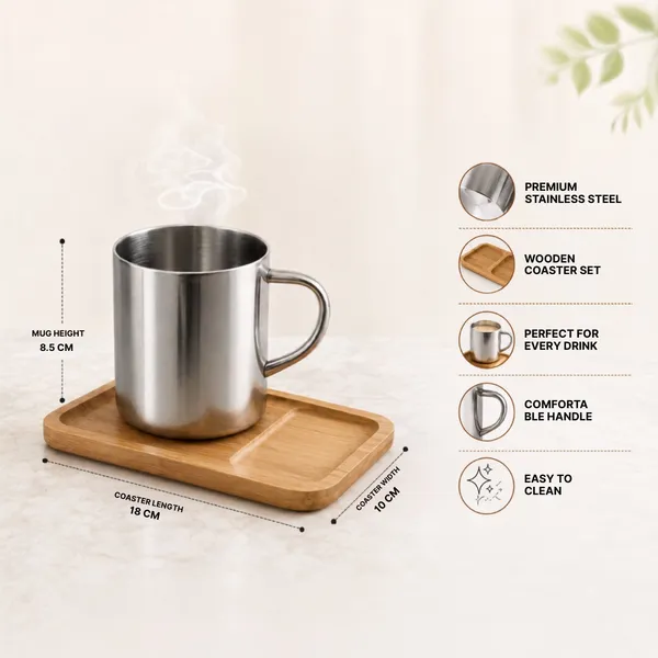 Premium_Stainless_Steel_Coffee_Mug_Set_with_Wooden_Coasters_–_Set_of_6