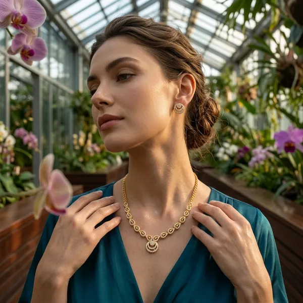 Classic_Teardrop_Pattern_Necklace_With_Earring