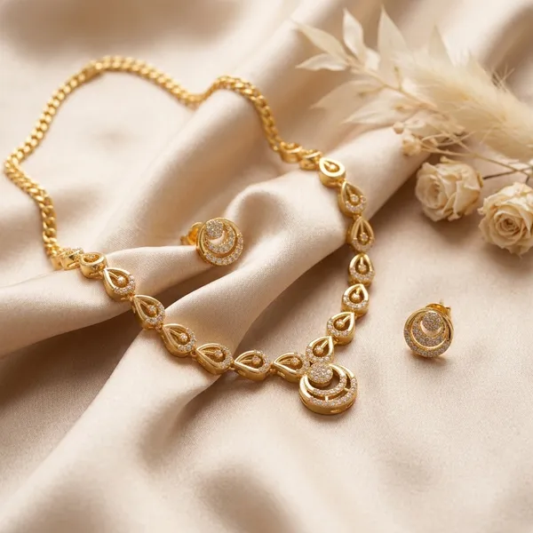 Classic_Teardrop_Pattern_Necklace_With_Earring