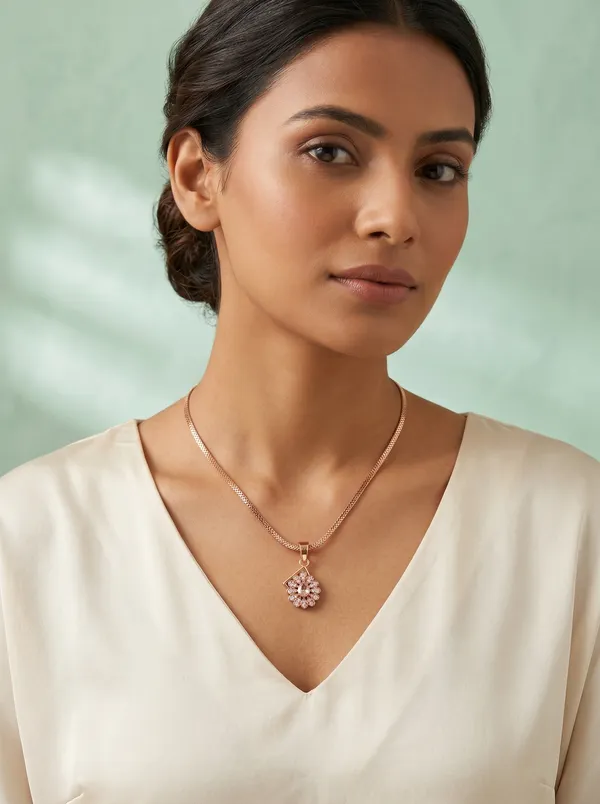 Gold_Plated_American_Diamond_Flower_Design_Pendant_And_18_Inch_Chain