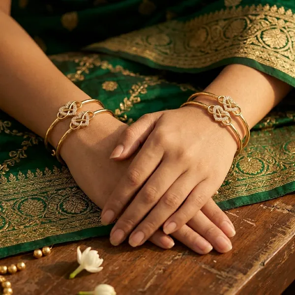 Pack_Of_4_Gold_Plated_Heart_With_Infinity_Knot_Bangle_Set_For_Women