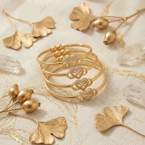 Pack_Of_4_Gold_Plated_Heart_With_Infinity_Knot_Bangle_Set_For_Women