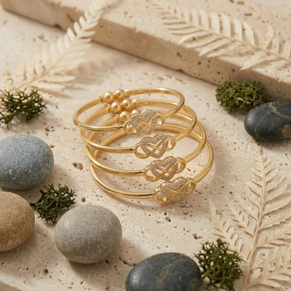 Pack_Of_4_Gold_Plated_Heart_With_Infinity_Knot_Bangle_Set_For_Women