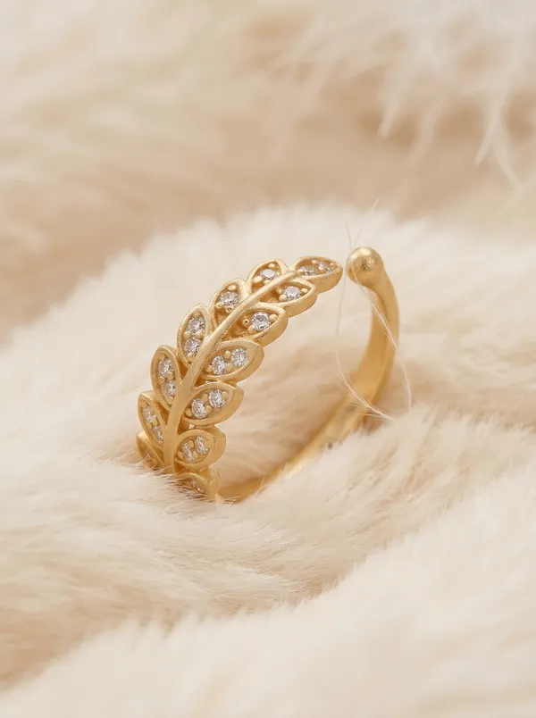 Gold_Plated_Ring_With_Pave_American_Diamonds_Adjustable