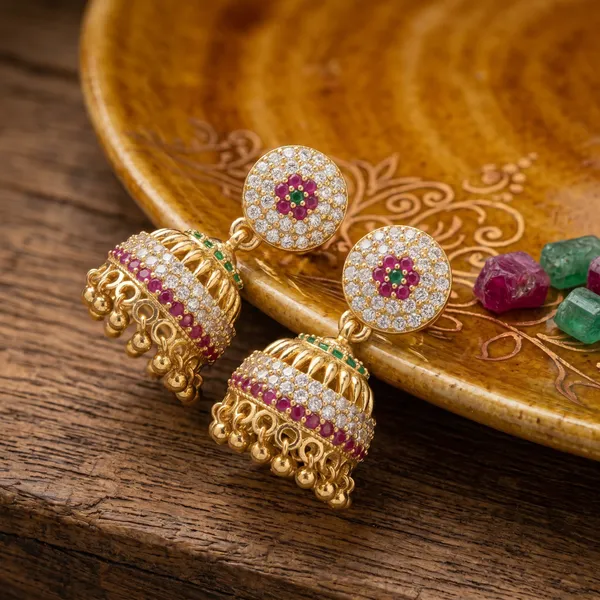 Gold_Plated_Traditional_Cz_Stone_Jhumka
