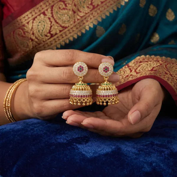 Gold_Plated_Traditional_Cz_Stone_Jhumka