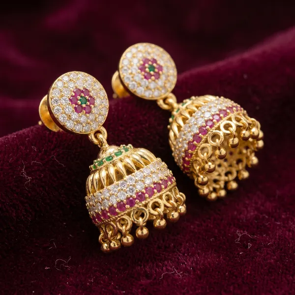 Gold_Plated_Traditional_Cz_Stone_Jhumka