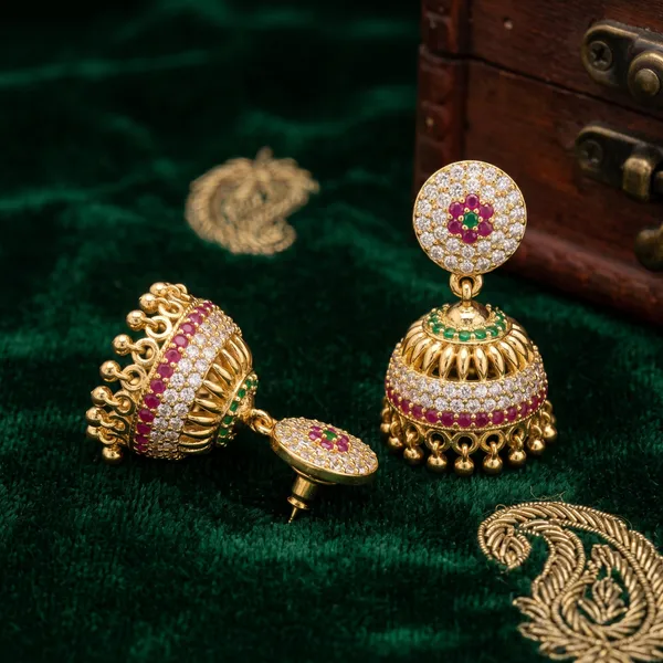 Gold_Plated_Traditional_Cz_Stone_Jhumka