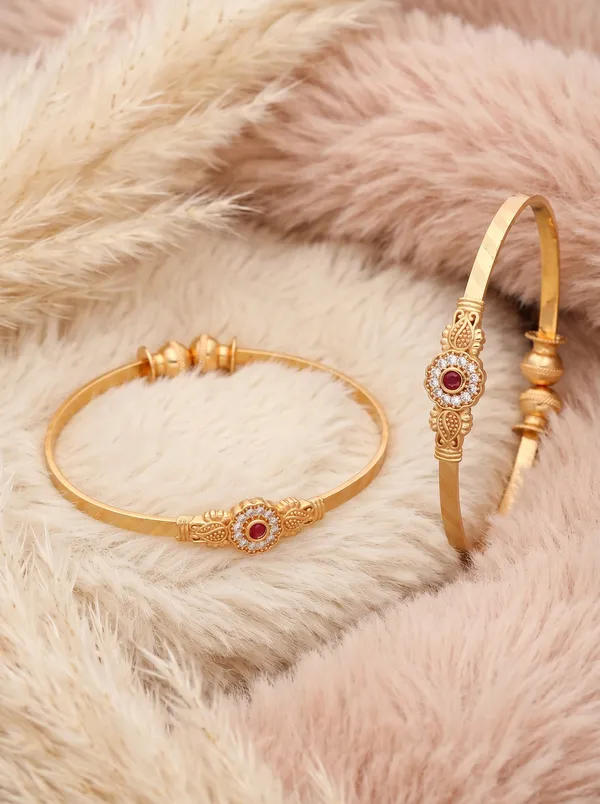 Pack_Of_2_Gold_Plated_Traditional_Floral_Red_Stone_Bangle_For_Women