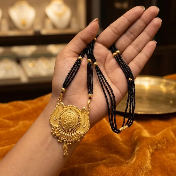 Gold-Tone_Round_Floral_Mangalsutra