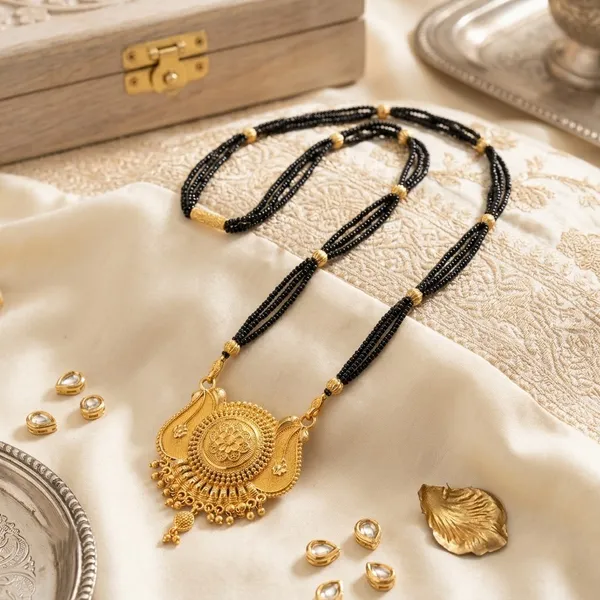 Gold-Tone_Round_Floral_Mangalsutra