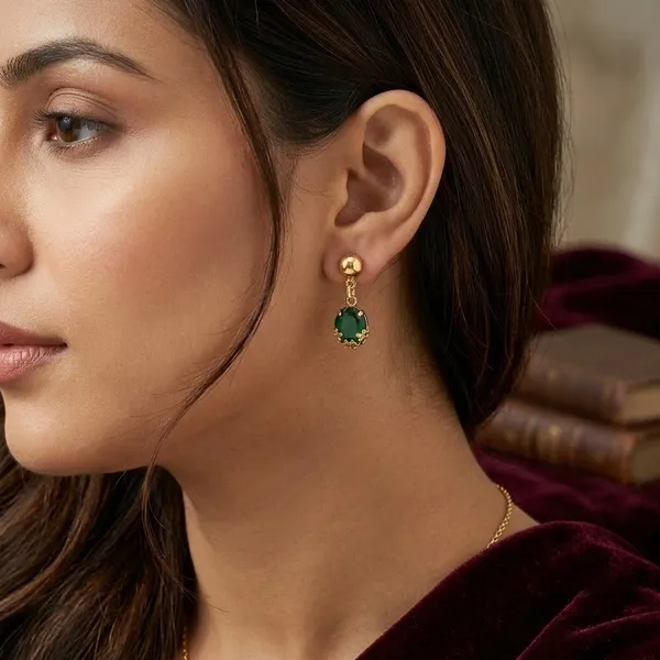 Green_Gold_Floral_Bead_Earrings