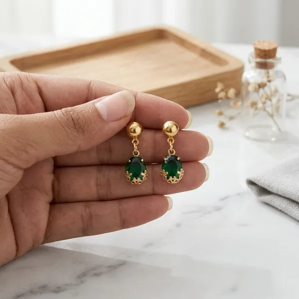 Green_Gold_Floral_Bead_Earrings