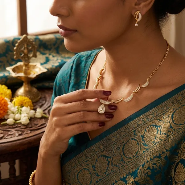 Half_Moon_Design_Necklace_Set_with_Stud_Earrings