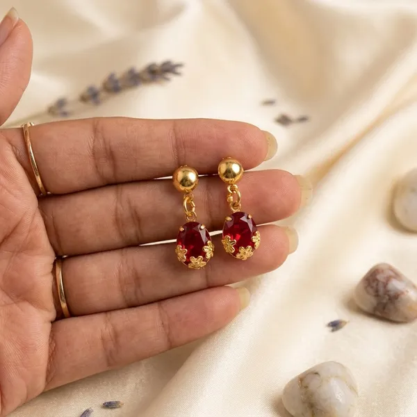 Maroon_Stone_Earrings_for_Women