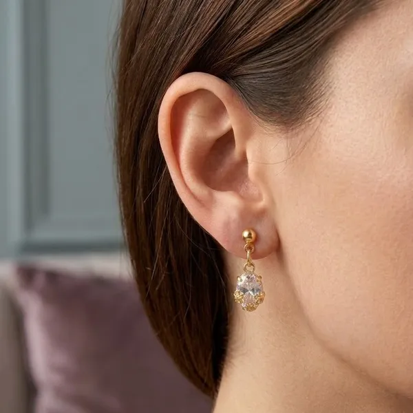 White_Gold_Floral_Bead_Earrings