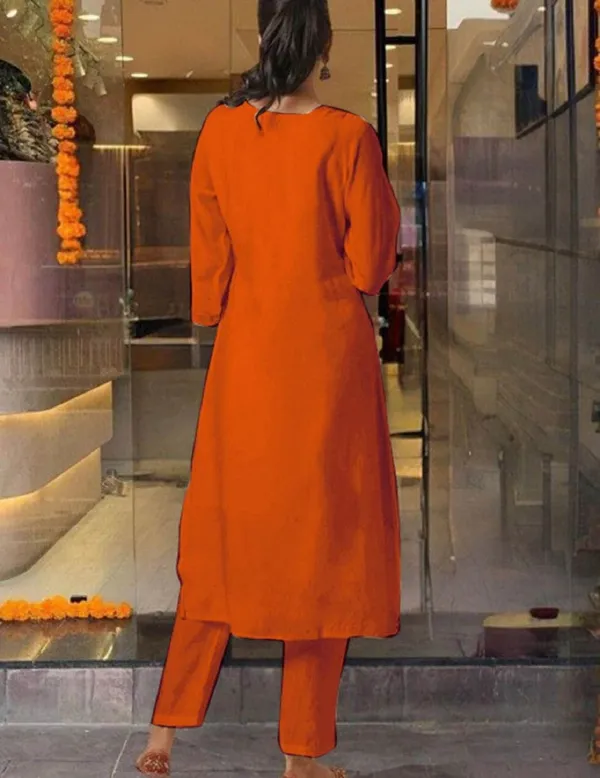 Rust_Pure_Cotton_Kurta_Set_For_Women