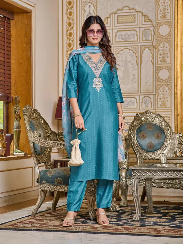 Arma_Fashion_Pant_Suit_Set_With_Dupatta_For_Women_Straight_Viscose_Rayon_Embroidery_Sets_Embroidered_Suit_Firozi_Kurti_Set_Three_Piece_Dark_Sky