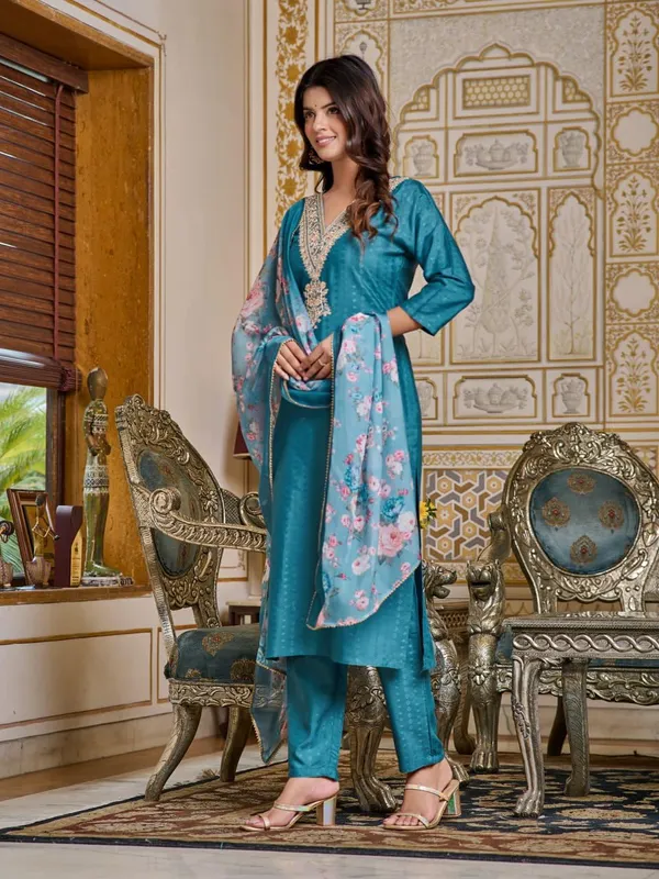 Arma_Fashion_Pant_Suit_Set_With_Dupatta_For_Women_Straight_Viscose_Rayon_Embroidery_Sets_Embroidered_Suit_Firozi_Kurti_Set_Three_Piece_Dark_Sky