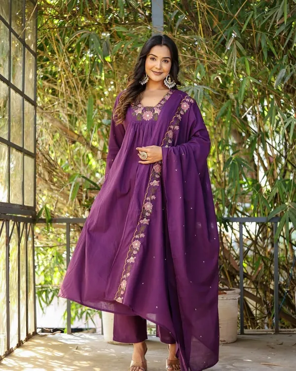 Arma_Fashion_Combo_Kurta_Sets_Purple_And_Yellow_Embroidered_Ethnic_Wear_For_Women_Pack_Of_2