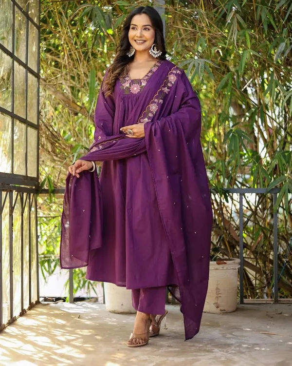 Arma_Fashion_Combo_Kurta_Sets_Purple_And_Yellow_Embroidered_Ethnic_Wear_For_Women_Pack_Of_2