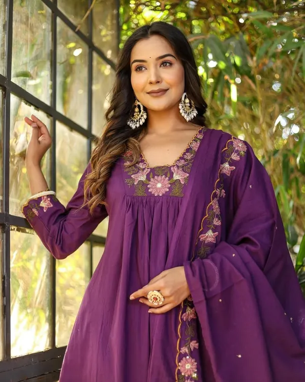 Arma_Fashion_Combo_Kurta_Sets_Purple_And_Yellow_Embroidered_Ethnic_Wear_For_Women_Pack_Of_2