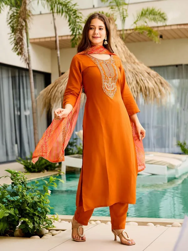 Arma_Fashion_Women_Rayon_Embroidered_Straight_Kurta_With_Pant_And_Dupatta_Sets_Calf_Length_3/4_Sleeve_Elegant_Ethnic_Attire_Traditional_Diwali_Navratri