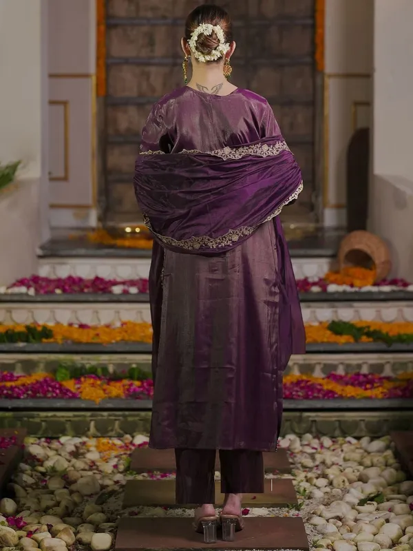 Purple_Shimmer_Kurta_Set_For_Women