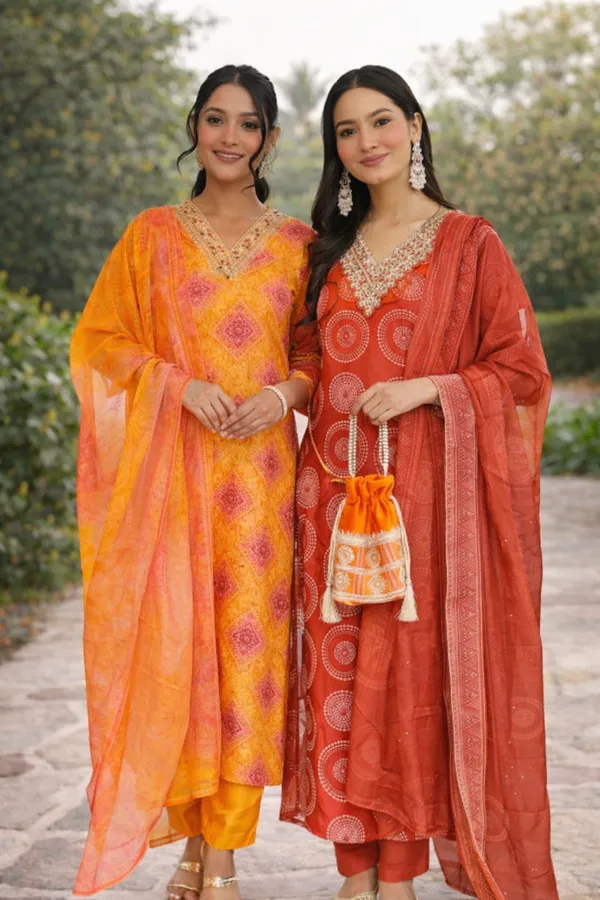Arma_Fashion_Combo_Pack_Of_2_Kurta_Sets_Orange_And_Red_Embroidered_Ethnic_Wear_|_Pack_Of_2