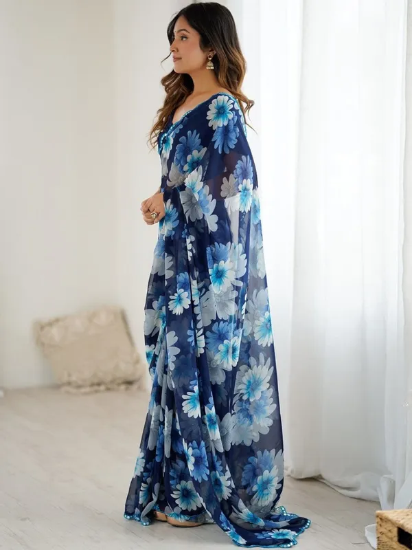 Georgette_Silk _Saree_With_Unstitched_Blouse
