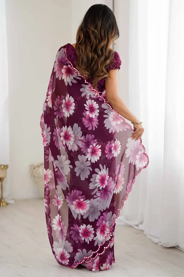 Georgette_Silk _Saree_With_Unstitched_Blouse