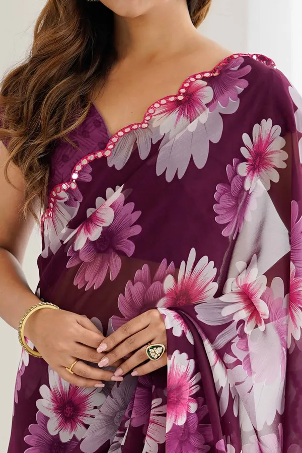 Georgette_Silk _Saree_With_Unstitched_Blouse