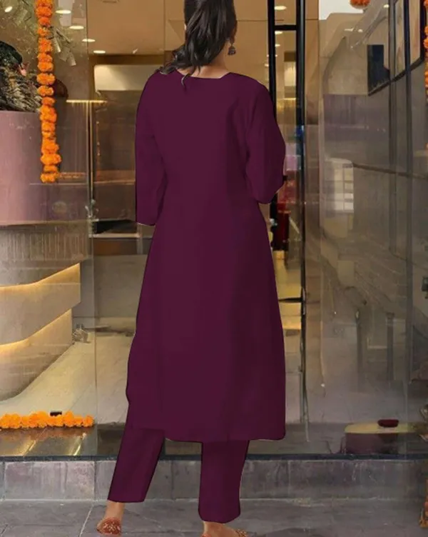 Violet_Pure_Cotton_Kurta_Set_For_Women