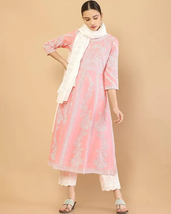 Pink_Cotton_Blend_Kurta_Set_For_Women
