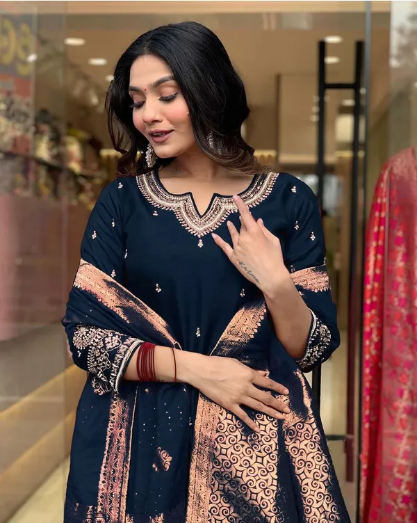 Blue_Pure_Cotton_Kurta_Set_For_Women