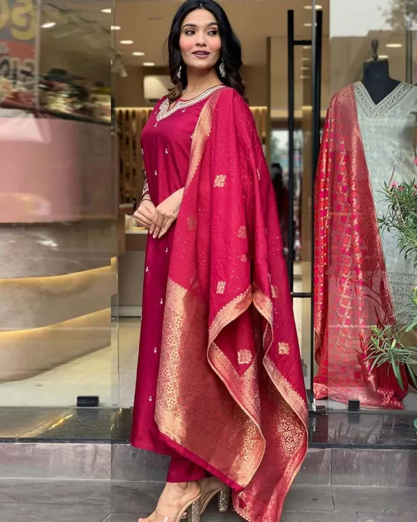 Maroon_Pure_Cotton_Kurta_Set_For_Women