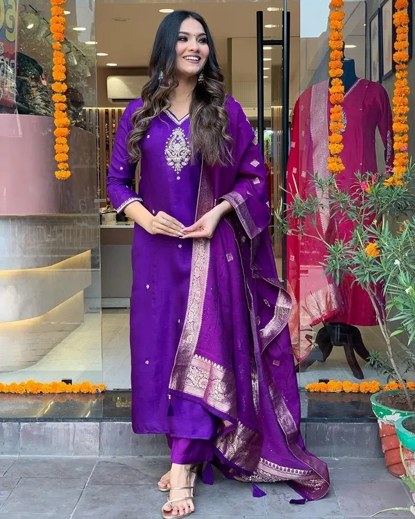 Purple_Pure_Cotton_Kurta_Set_For_Women