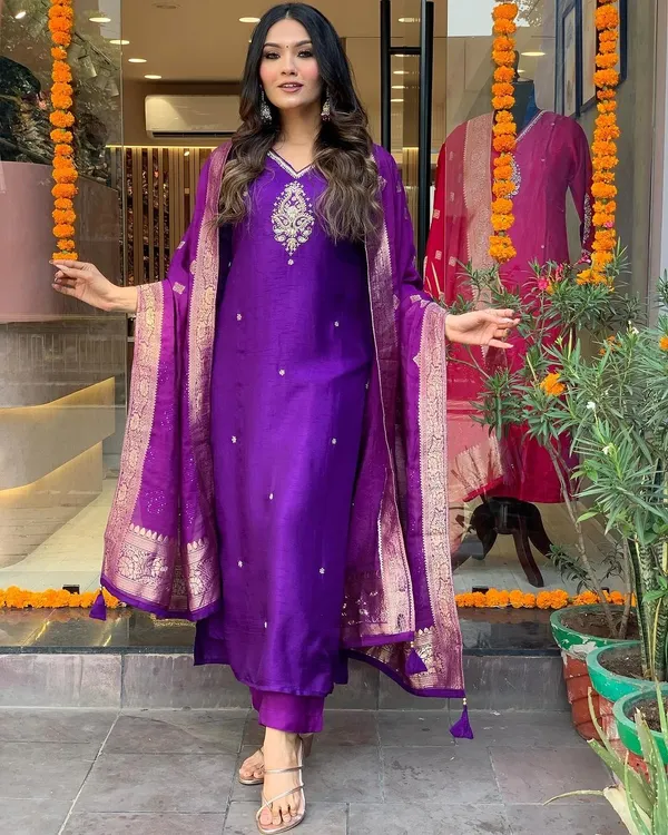 Purple_Pure_Cotton_Kurta_Set_For_Women