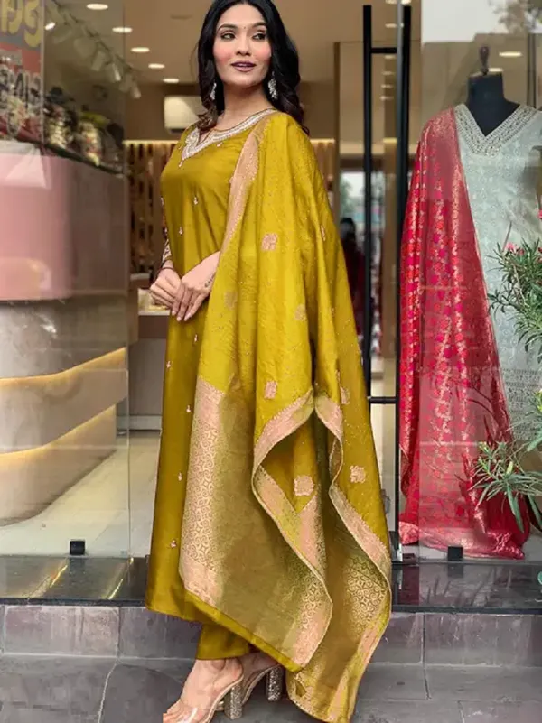 Mustard_Yellow_Pure_Cotton_Kurta_Set_For_Women