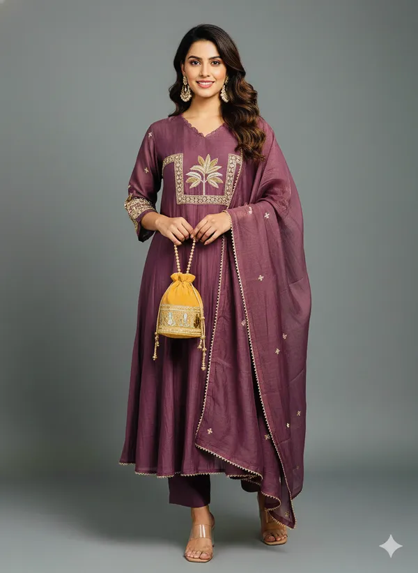 Onion_Pink_Silk_Blend_Kurta_Set_For_Women