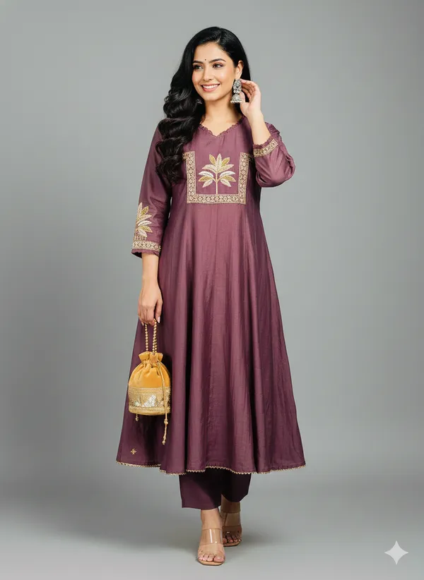 Onion_Pink_Silk_Blend_Kurta_Set_For_Women